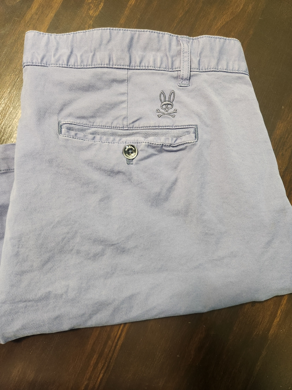 Psycho Bunny Men's Chino Shorts Size 40 Slate Blue Flat Front Casual Shorts